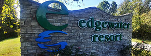 Taylorsville Pontoon Boat and front gate to Edgewater